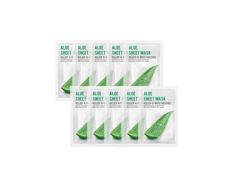 EUNYUL Purity Facial Sheet Mask Pack ALOE 10pcs Korean Skincare Hydrating Nourishing Natural Ingredients All Skin Type