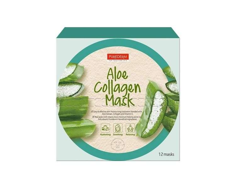 Purederm Aloe Collagen Mask with Aloe Vera, Collagen, and Vitamin E 18g