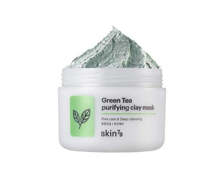 Skin79 Green Tea Purifying Clay Mask 3.38 Fl.Oz. 100Ml - Sebum Control and Pore Care Scrub Wash Off Mask Remove Dead Skin Cells Skin Soothing and Moisturizing Mask For Oily and Acne Skin