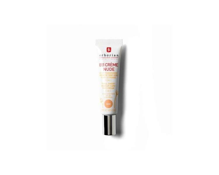 Erborian BB Cream with Ginseng 5-in-1 Tinted Korean Face Care with SPF 20 15ml Nude