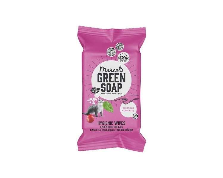 Marcel's Green Soap Hygienic Moist Cleaning Wipes Patchouli & Cranberry 60 Wipes