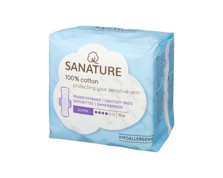 Sanature Sanitary Super 100% Cotton Sanitary Towels with Wings