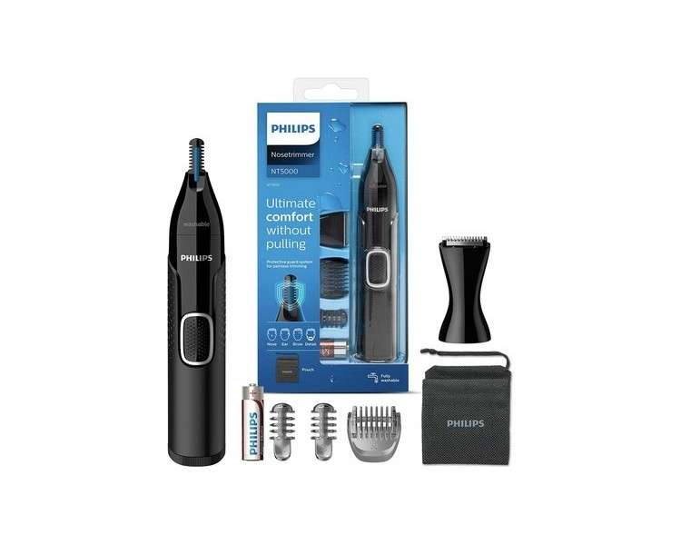 Philips Series NT5650/16 5000 Battery-Operated Nose, Ear and Eyebrow Trimmer Black