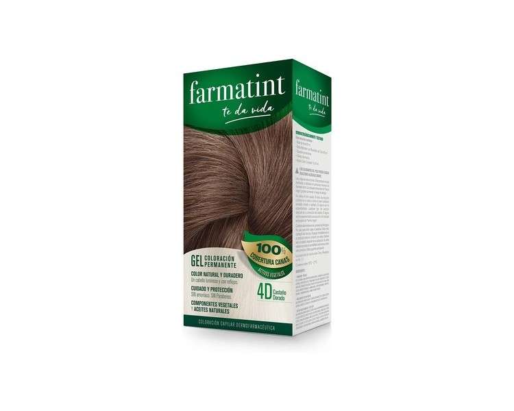 Farmatint 4D Golden Brown Gel Natural and Long Lasting Colour with Plant Components and Natural Oils No Ammonia Parabens Free Dermatologically Tested 4D Golden Chestnut