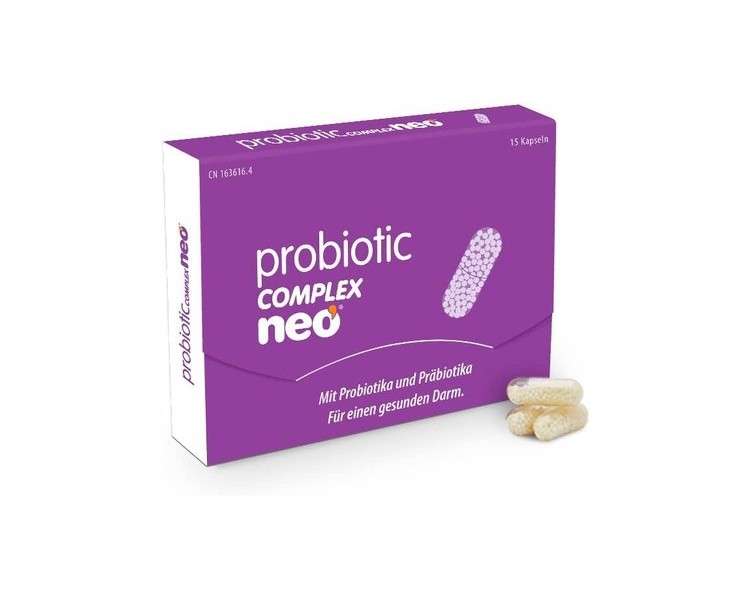NEO Probiotic Complex 15 Capsules with Probiotics and Prebiotics Supports Gut Flora and Wellbeing 9 Probiotic Strains MEGAFLORA 9