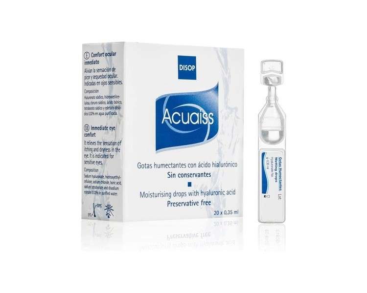 Acuaiss Eye Drops with Hyaluronic Acid Preservative-Free Moisturizing Drops for Dry Eyes