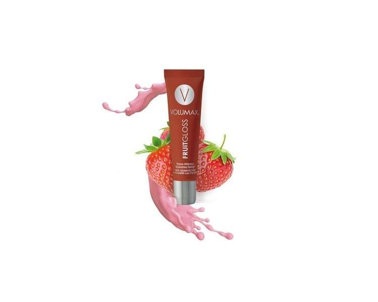 VOLUMAX Fruitgloss High Pigment and Long-lasting Lip Gloss Maximum Moisture, Shine, Comfort, and Volume Intensive Strawberry