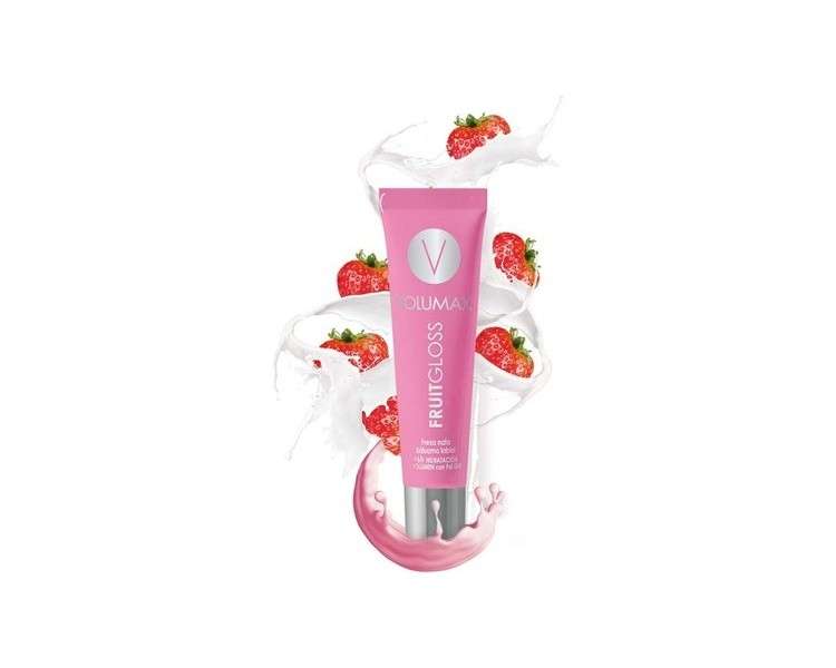 VOLUMAX Fruitgloss High Pigment Long-Lasting Lip Gloss 7.5ml Strawberry and Cream Flavor