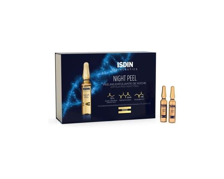 ISDIN Isdinceutics Night Peel Exfoliating Peel 10 Ampoules - Supports Cell Renewal and Brightens Skin