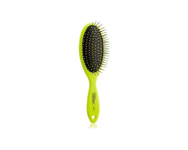 Eurostil Oval Brush Medium Fluorescent Green 1UN Black