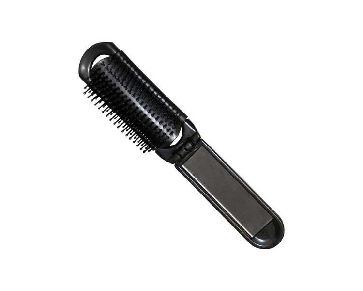 Eurostil Foldable Black Hair Brush with Mirror