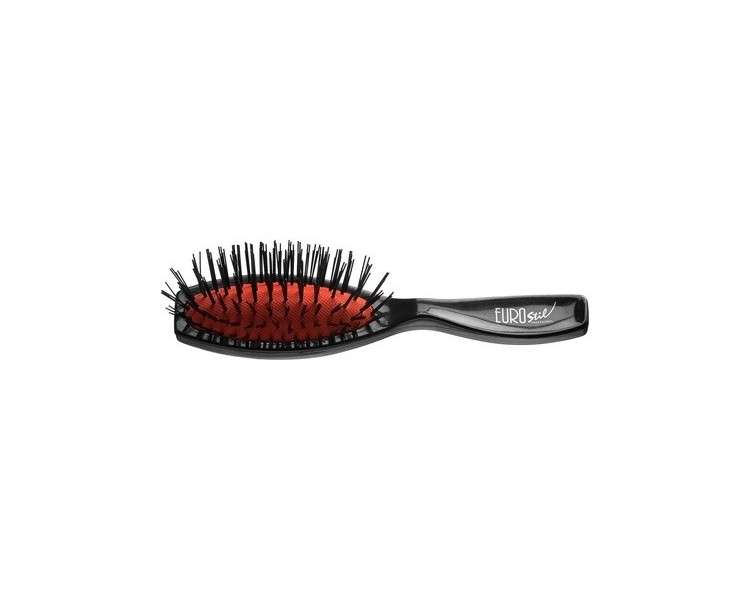 Eurostil Small Black Nylon Brush with Rubber Bristles 1 Unit