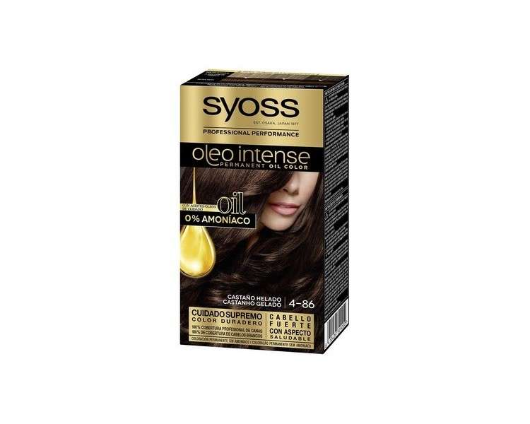 Syoss Oleo Intense Permanent Hair Color 4-86 Ice Brown 50ml