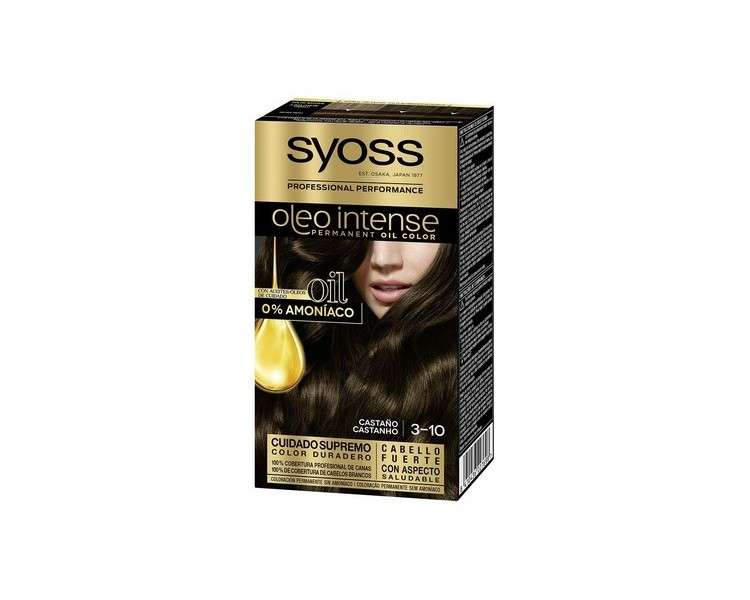 Syoss Intensive Oil Permanent Hair Color without Ammonia 3-10 Chestnut Brown 50ml