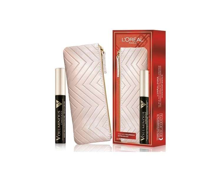 L'Oréal Paris Makeup Set Gift Idea for Women Voluminous Extra Black Mascara and Mini Cosmetic Bag