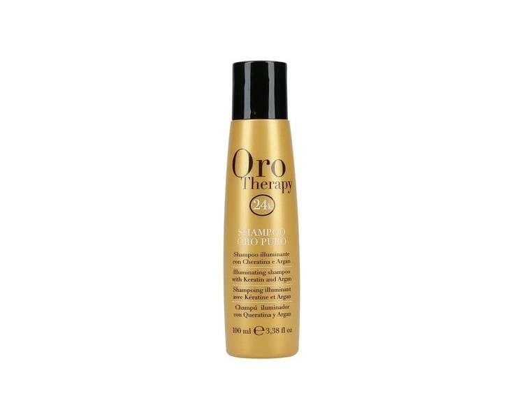 Fanola Orotherapy Gentle Cleaning Illuminating Shampoo with Microactive Gold, Keratin and Argan Oil for Light, Soft and Shiny Hair 100ml