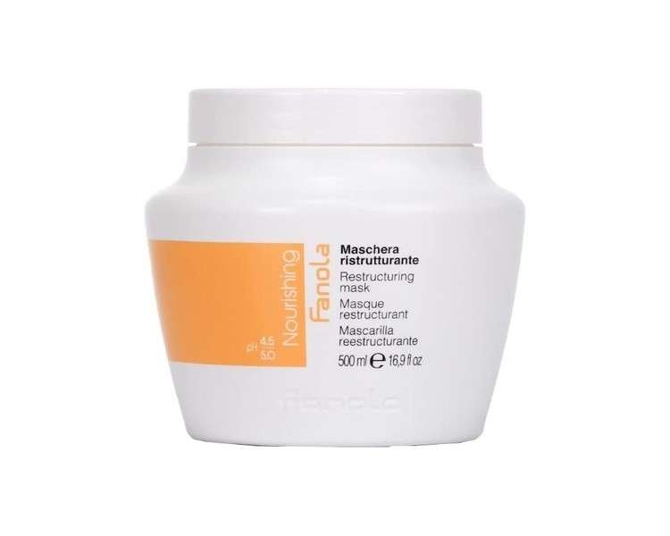 Fanola Restructuring Mask Nourishing and Detangling Action for Dry and Frizzy Hair Enriched Formula with Milk Proteins 500