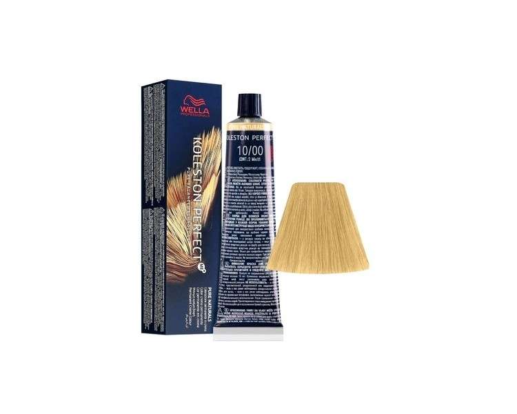 Wella Koleston Perfect Me+ Pure Naturals permanent hair color 10/00 Light Blonde Gold 60ml