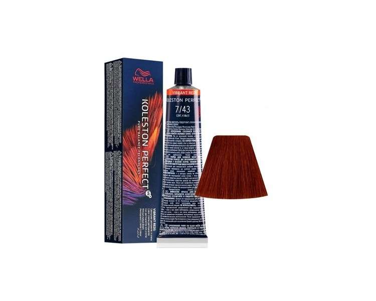 Wella Koleston Perfect Me+ Vibrant reds 7/43 Medium Blonde Red Gold 60ml