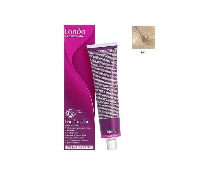 Londa Professional Extra Rich Cream Permanent Hair Color with Vitaflection Microspheres 9/1 0.15kg