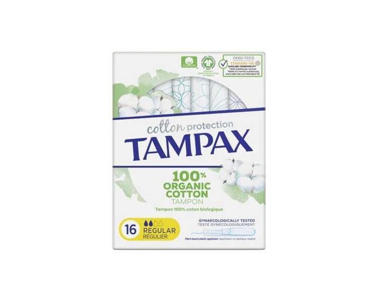 Tampax Cotton Tampons with Applicators 16 Count Normal