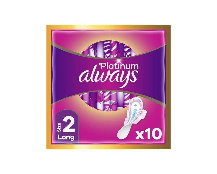 Always Platinum Long Sanitary Towels with Wings Size 2