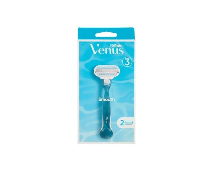 Gillette Venus Smooth Women's Shaver with 2 Razor Blades and 3 Blades with Protective Pad