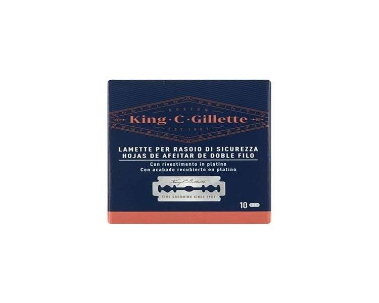 Gillette King C. Replacement Blades for Men's Safety Razor 10 Blades