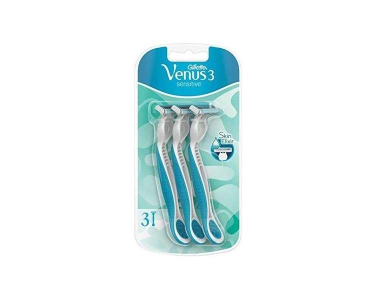 Gillette Venus3 Sensitive Disposable Razor for Women - Pack of 3