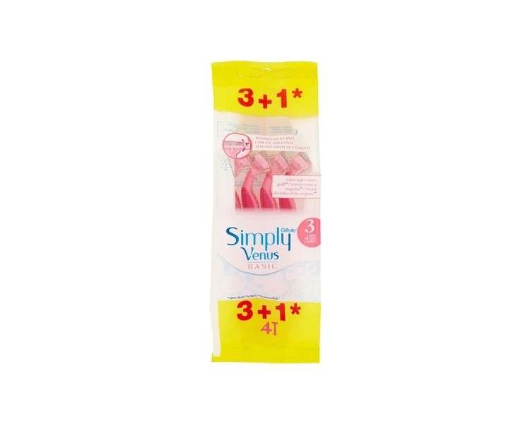 Simply Venus3 Basic Disposable Razor for Women - Pack of 3