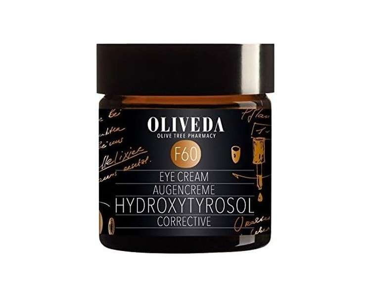 Oliveda F60 Hydroxytyrosol Corrective Eye Cream Anti-aging with Hyaluronic Acid Paracress and Vitamin E 30ml