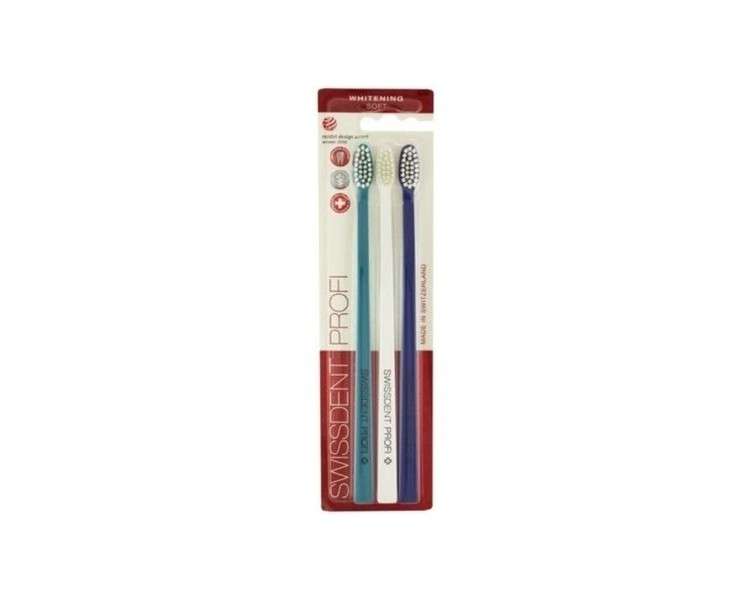 Swissdent Professional Whitening Toothbrush Trio Soft Turquoise White Blue - Pack of 3