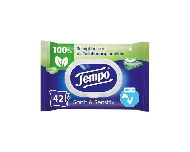 Tempo Moist Toilet Paper with Aloe Vera 42 Sheets