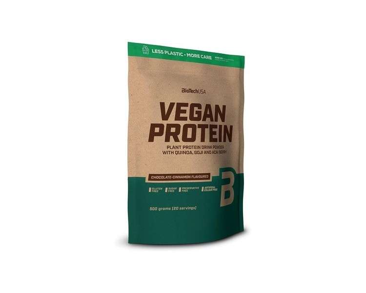 BioTechUSA Vegan Protein Rice and Pea-Based Shake with Superfoods and Amino Acids 500g Chocolate-Cinnamon