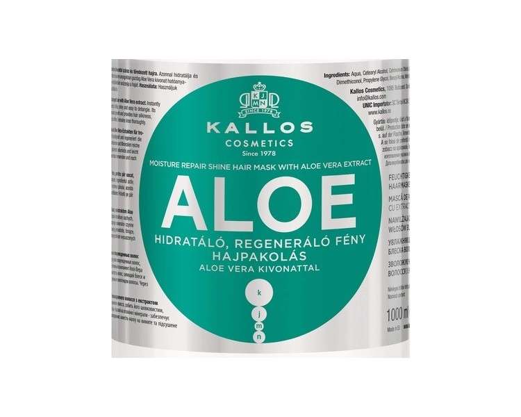 Kallos KJMN Aloe Vera Moisturizing and Rebuilding Hair Mask 1000ml