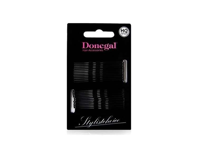 Donegal Hair Clips Black Long 24 Pieces 5cm - Pack of 24