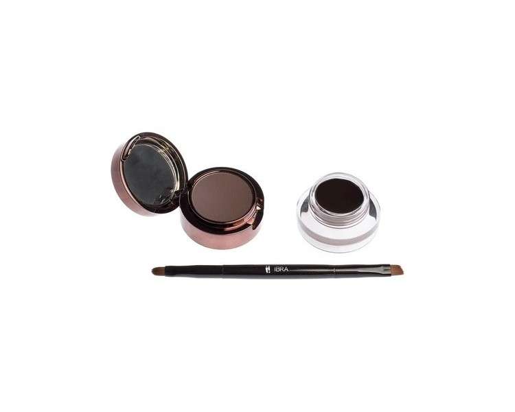 Waterproof Eyebrow Pomade and Powder Cream Makeup Long Lasting 24h - Dark Chocolate