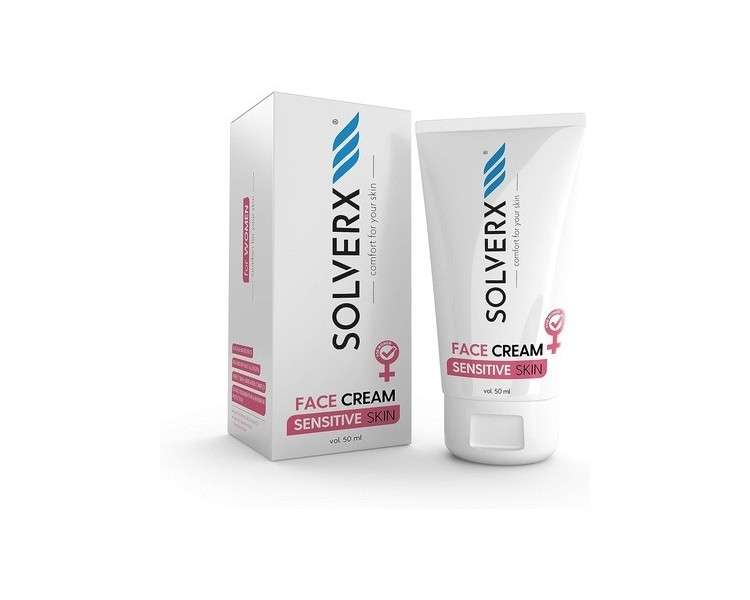 SOLVERX Sensitive Skin Face Cream for Women with Shea Butter, Hyaluronic Acid, and Lactobionic Acid 50ml