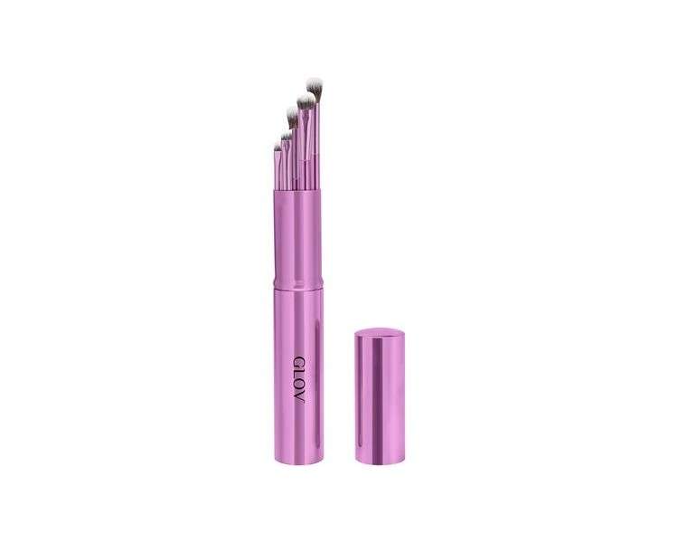 Makeup Eye Brush Set 5-Piece Professional Brushes Blending Crease Mini Flat Eyeshadow Eyeliner Soft Synthetic Bristles Purple