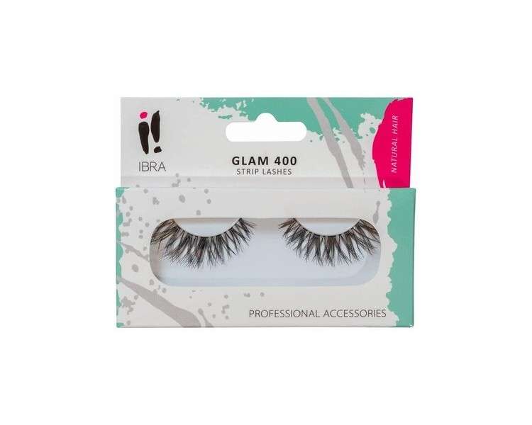 False Eyelashes with Eyelash Band Glam 400 IBRA Makeup