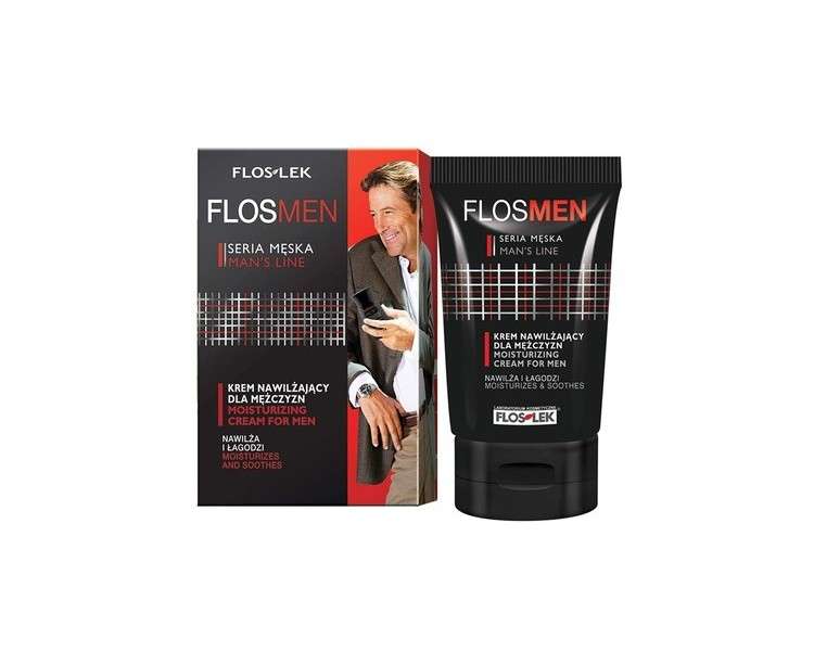 FLOSLEK Moisturizing Cream 50ml - Soothes Skin After Shaving and Provides Long-Lasting Moisture for Men Over 25 - For All Skin Types