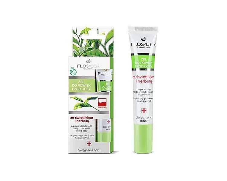 Floslek Lid & Under Eye Gel with Eyebright and Green Tea 15ml