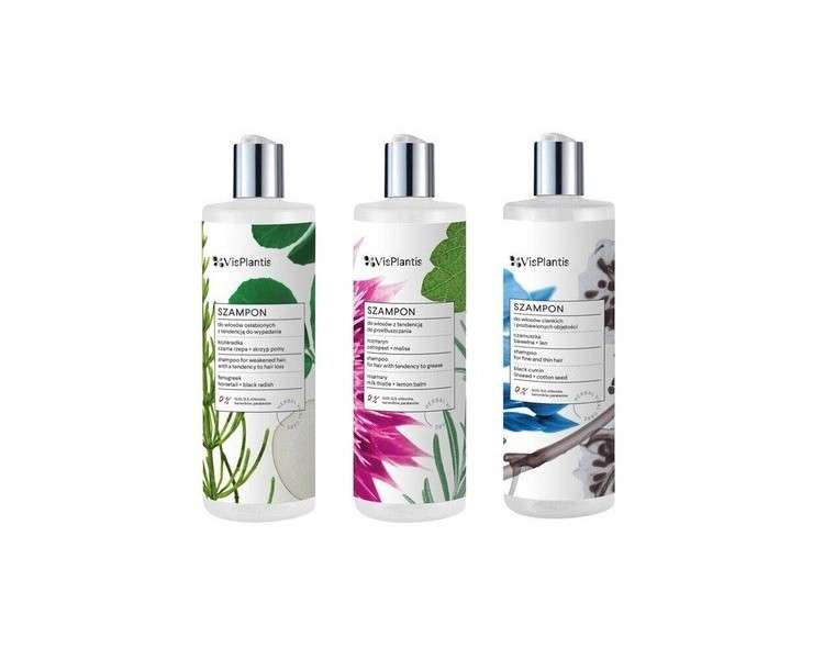 Vis Plantis Shampoo for Oily Weak Thick Hair Against Hair Loss 400ml