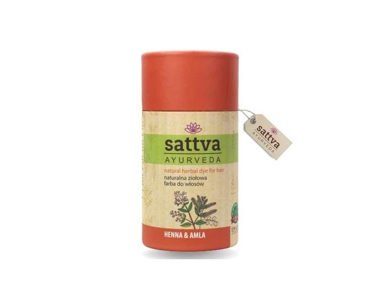 Sattva Ayurveda Natural Hair Color in Red - Double Portion: Henna Red for Allergies - Organic Plant Hair Color for Natural Hair, Henna & Amla Hair Color Volume and Shine - ECOCERT