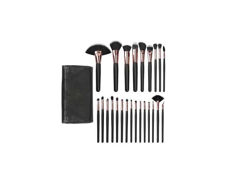 T4B MIMO Set of 24 Makeup Brushes with Case - Black