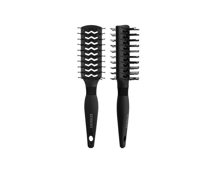 TB Tools for Beauty T4B Lussoni DuoVent Brush Professional Double-Sided Styling Hairbrush for Very Short Hair Detangling Brush Antistatic Black