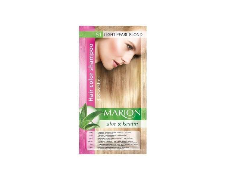 Marion Hair Dye Shampoo with Aloe and Keratin 51 Light Pearl Blonde