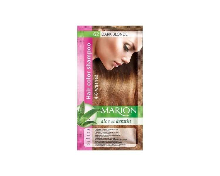 Marion Hair Dye Shampoo with Aloe and Keratin 62 Dark Blonde