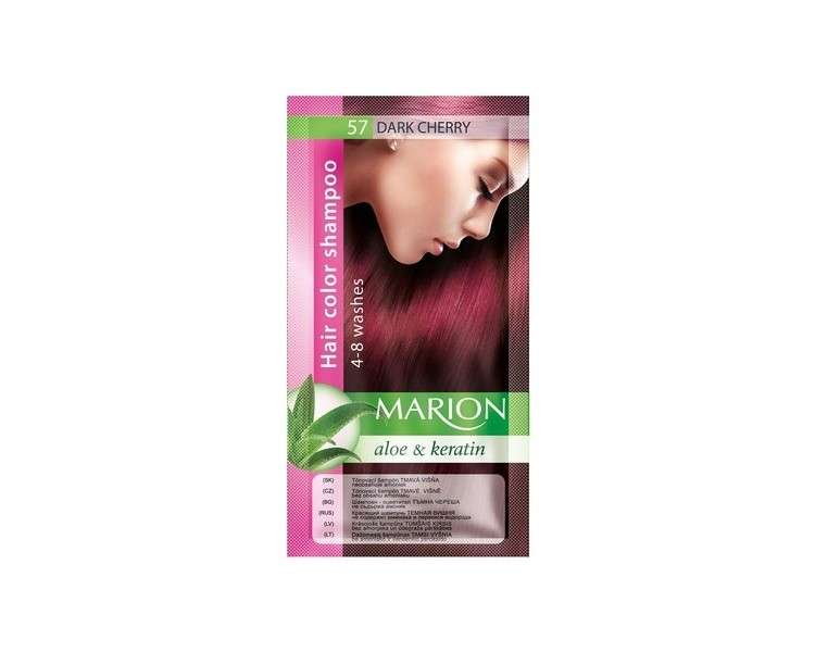 Marion Hair Dye Shampoo with Aloe and Keratin 57 Dark Cherry