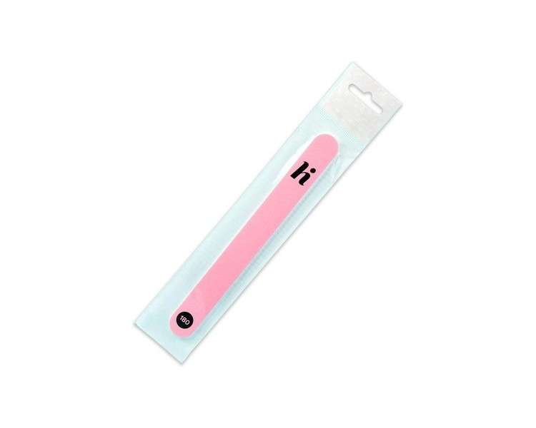 Hi Hybrid Straight 180/180 Nail File Grit for Acrylic Nails Natural Nails Toenails False Nails Professional Double Sided Emery Boards Manicure and Pedicure Tools Baby Pink